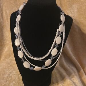 Elegant White Beaded Necklace